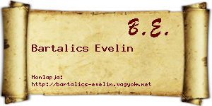 Bartalics Evelin névjegykártya